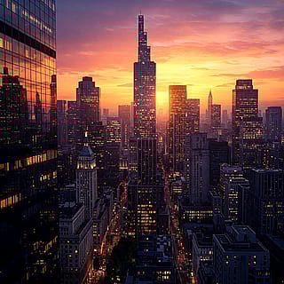 Sunset.'