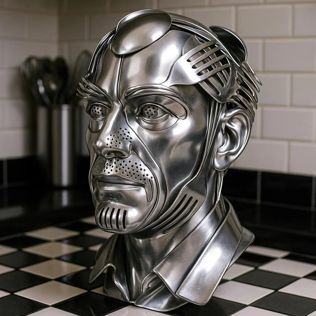 Start your prompt with: “Make a 3d man’s head entirely composed of” then fill in the details. Feel free to post them in comments. picture 1 of 1