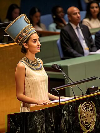 Queen Nefertiti, if she's alive today.'