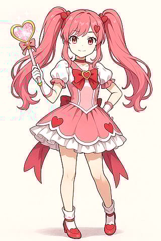 Hi! This is my OC, Love Heart! I am writing up a story that's inspired by magical girl series such as Sailor Moon and Pretty Cure. My goal is to use Chat GPT as much as possible to showcase its usefulness. Feedback is appreciated.'