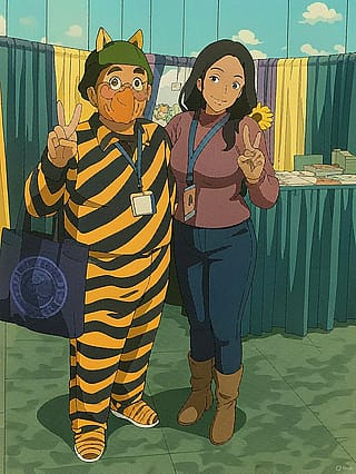 Me in cosplay with Dani Chambers (Anime voice actor) at Kumoricon 2023'
