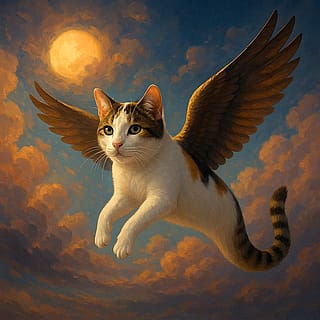 If my cat could fly. In the afterlife, i plan on making my cat be my flying mount of choice.'