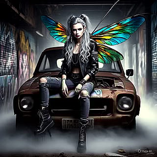 Stained glass wings'