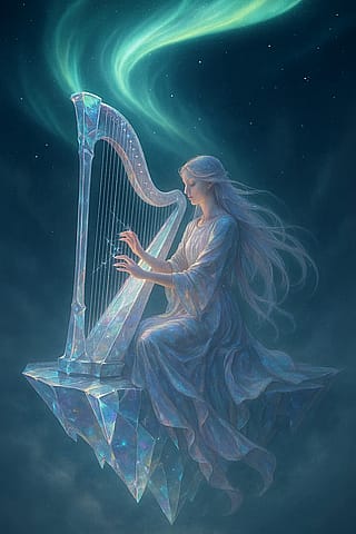 Aetherglass Synthesis - Mythic Harpist Beneath Auroras'