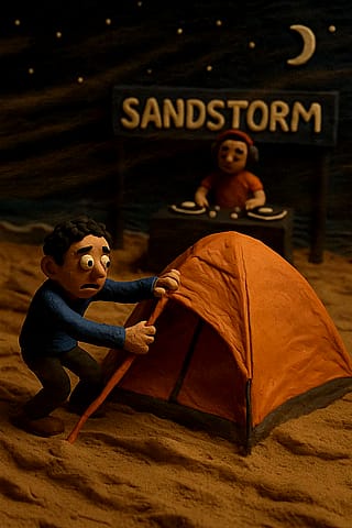 Captured my beach experience amidst a raging sandstorm.'