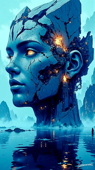 Stone Goddess on the Lake / Phone Wallpaper Archives'