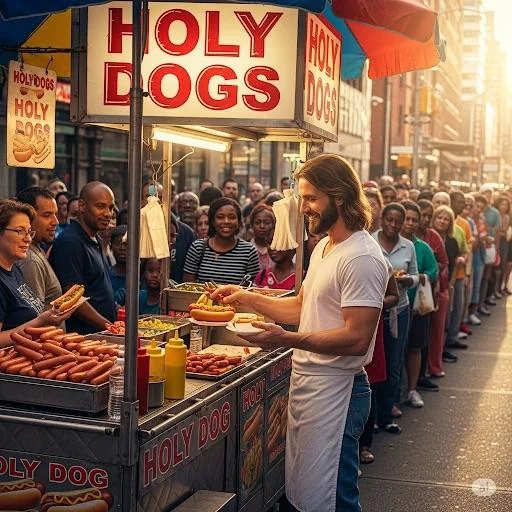 If JC ran his own successful hotdog stand. picture 3 of 3
