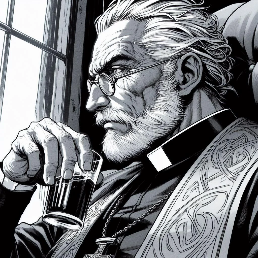 Contemplative Priest - Comic Style picture 1 of 1