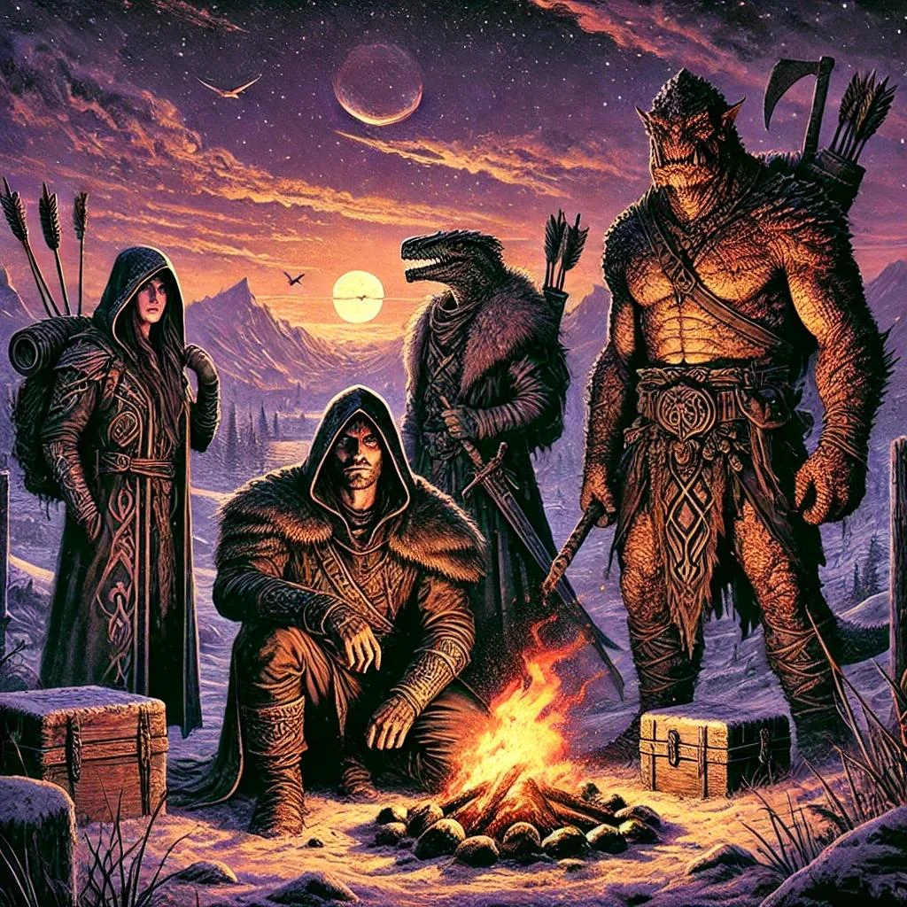 Companions camp by the fire (different styles/schools) picture 15 of 20
