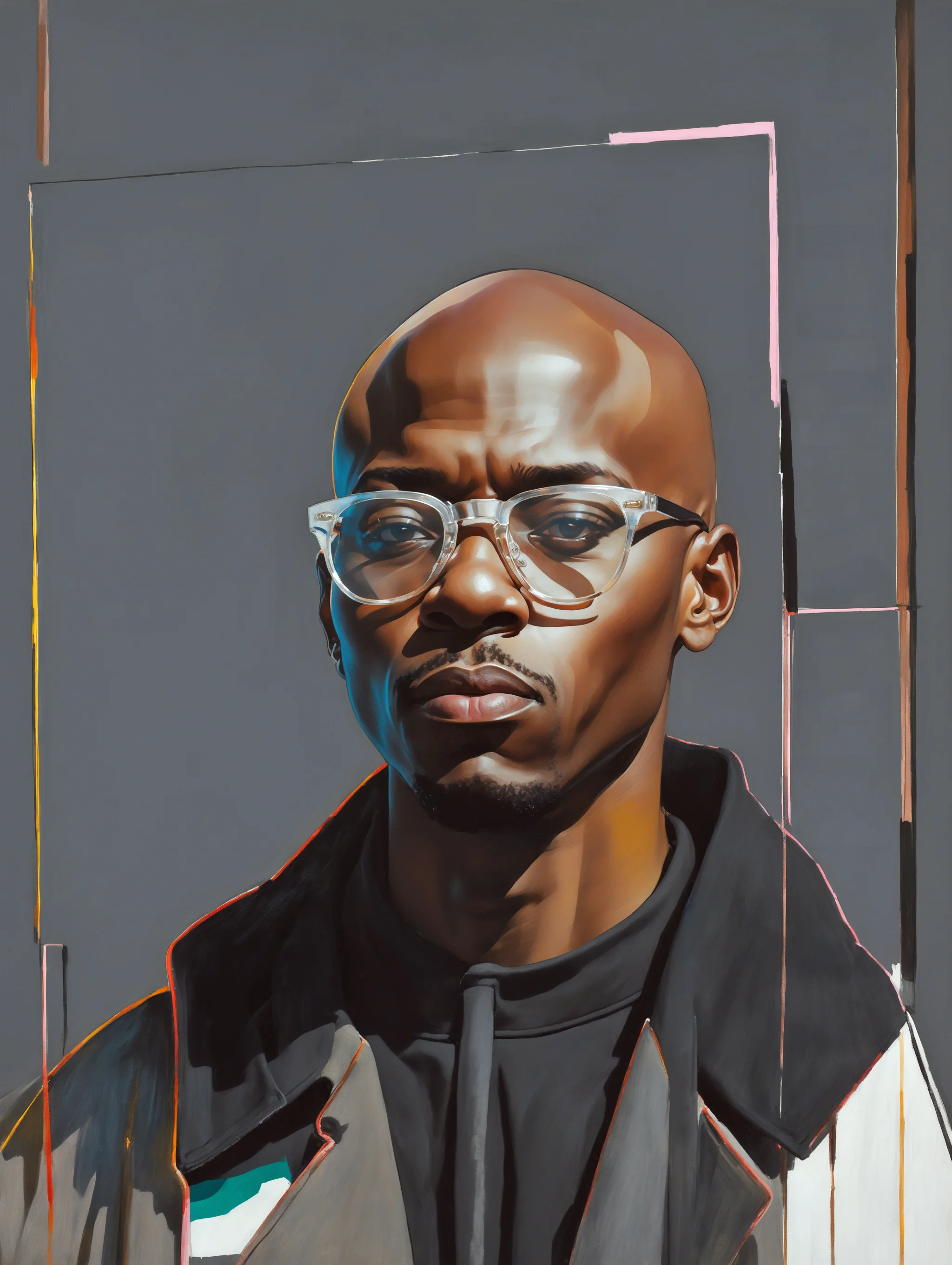 Bald man with glasses picture 1 of 1