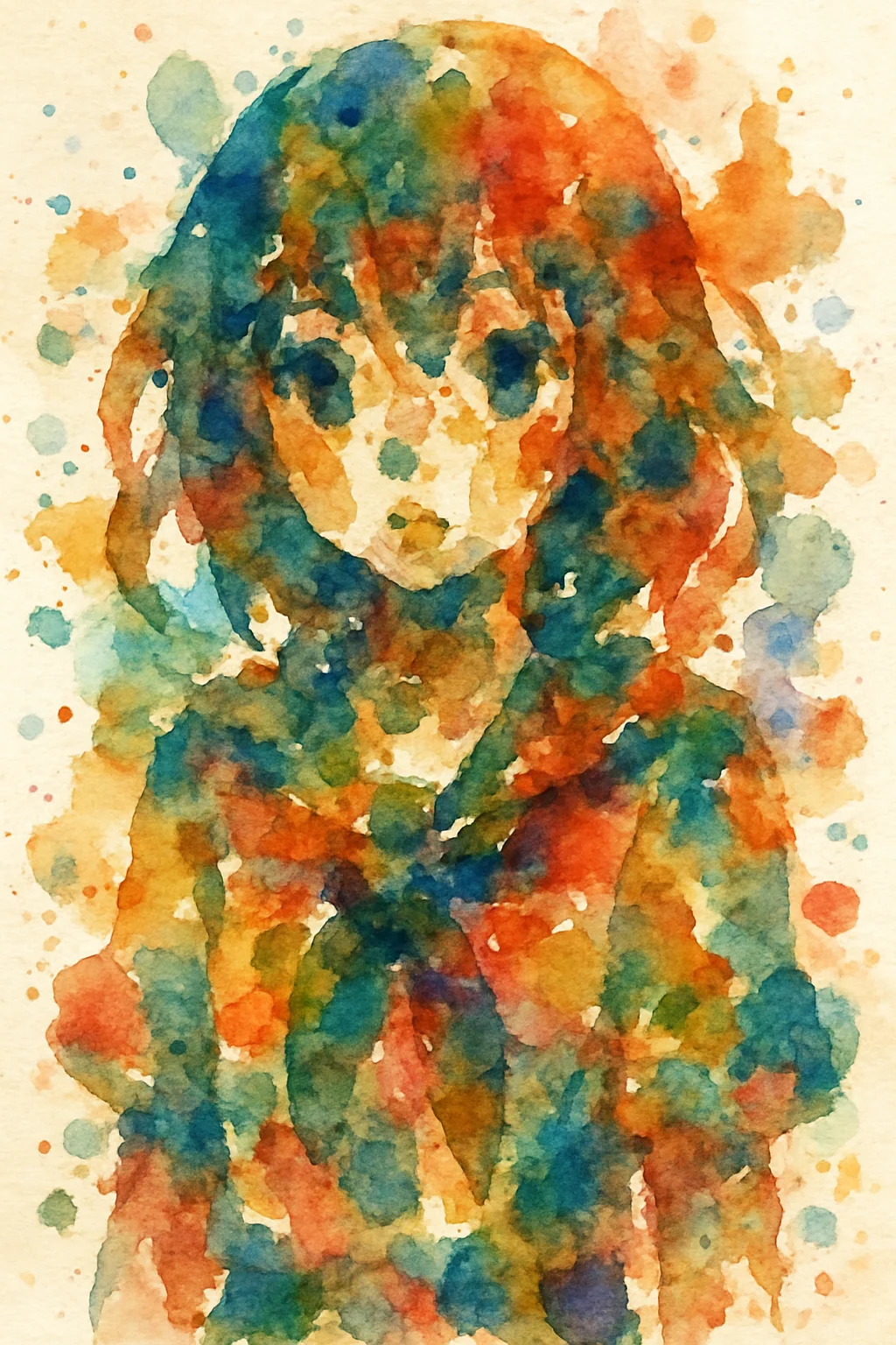 An anime girl made from paint splotches. picture 1 of 1
