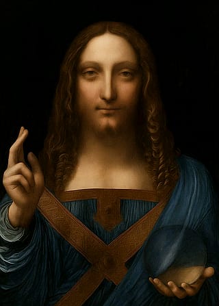 How ChatGPT restored Da Vinci's Salvator Mundi (the most expensive painting in the world) vs. how it was actually restored'
