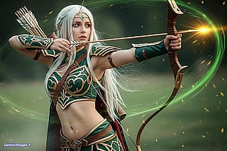Creating an archer character with ChatGPT. Problem with bowstring.'
