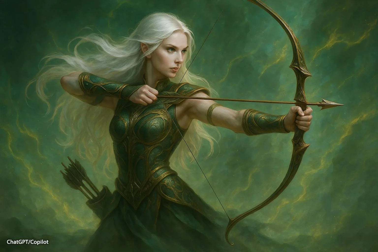 Creating an archer character with ChatGPT. Problem with bowstring. picture 5 of 8