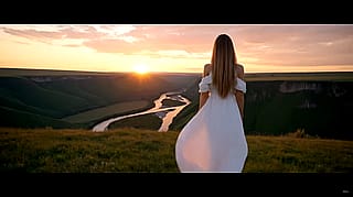 AI woman in a beautiful landscape'