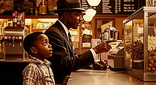 At the Soda Shop with Dad'