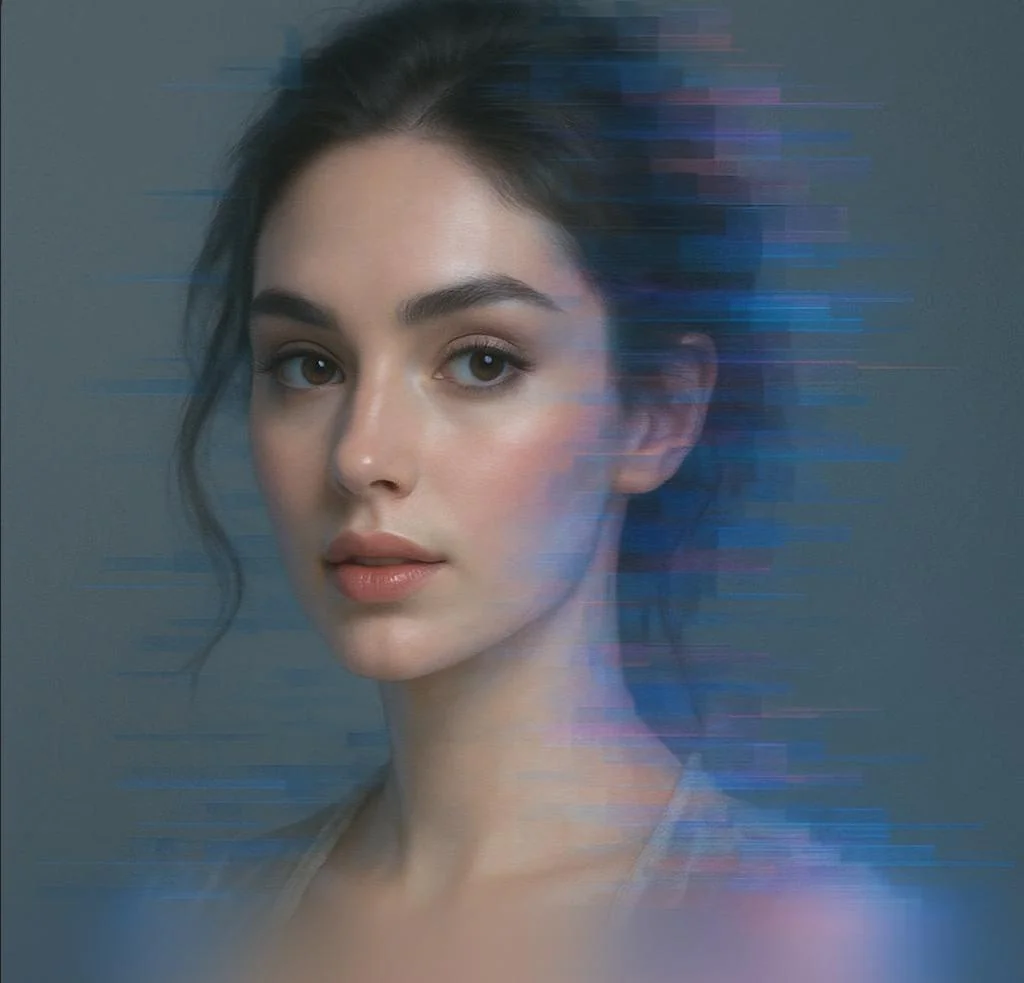 Concept: By 2029, advanced projector lights will allow for the projection of a 3D-like version of a person, coupled with their AI replica. Meet AI-Rachel, now projected into the living room of her fiancé, who continues to grieve her passing, which occurred a year ago. picture 1 of 1