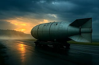 Tsar bomb ready to be loaded onto Tupolev Tu-95, 1961'