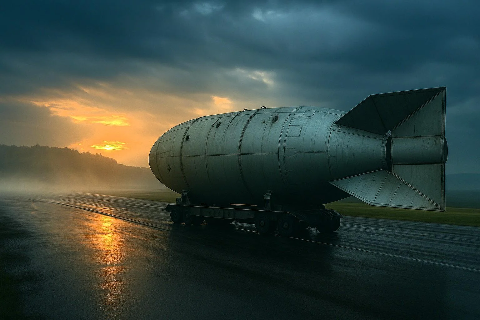 Tsar bomb ready to be loaded onto Tupolev Tu-95, 1961 picture 1 of 1