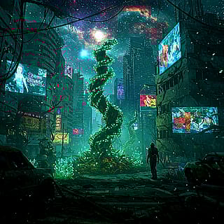 Plants in a post-apocalyptic world.'