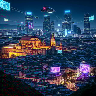My city (Córdoba, Spain) in Gemini-Cyberpunk style.'