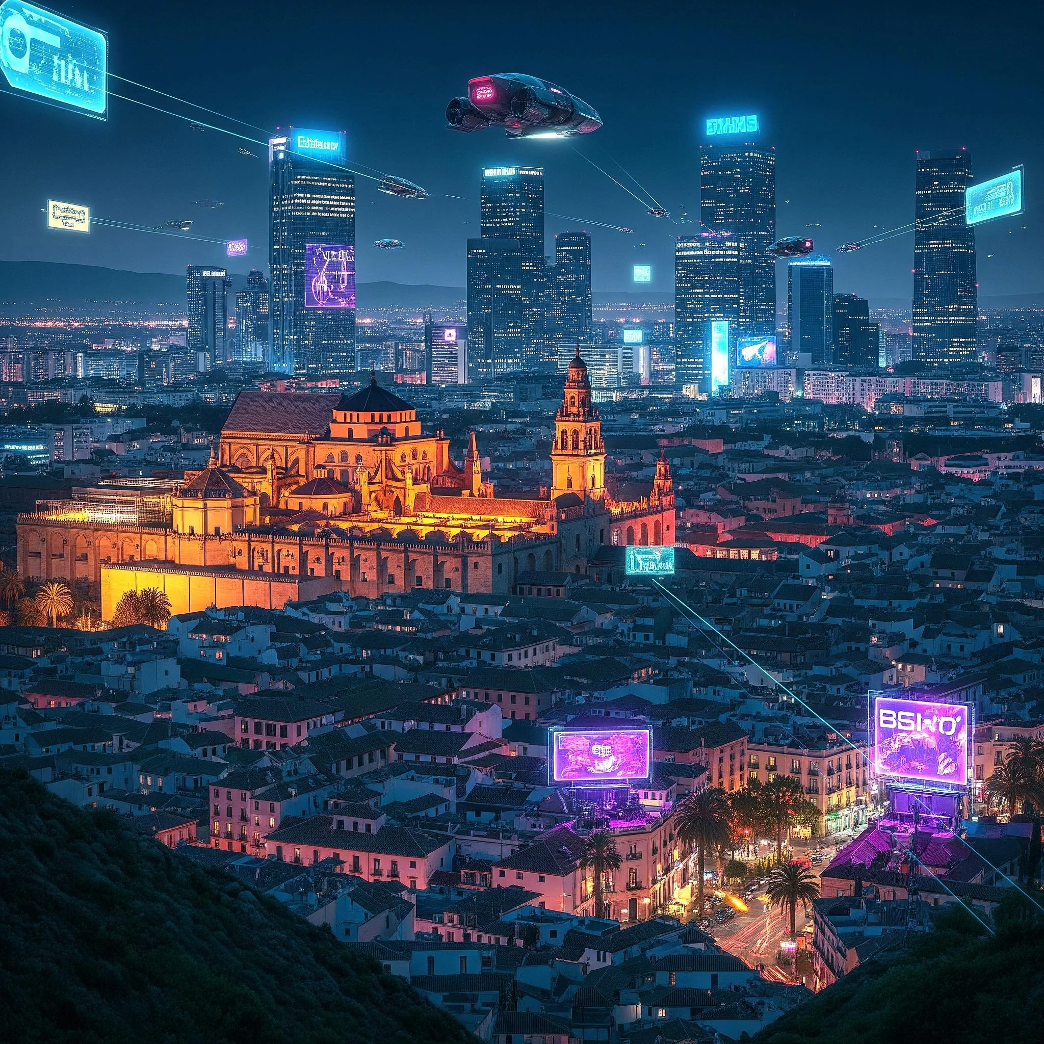 My city (Córdoba, Spain) in Gemini-Cyberpunk style. picture 1 of 2