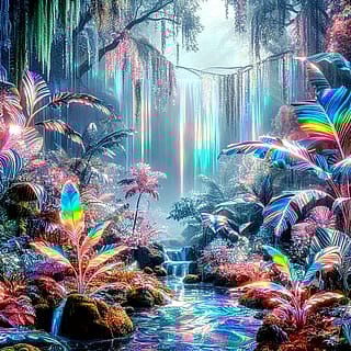Iridescent lenticular effect rainforests'
