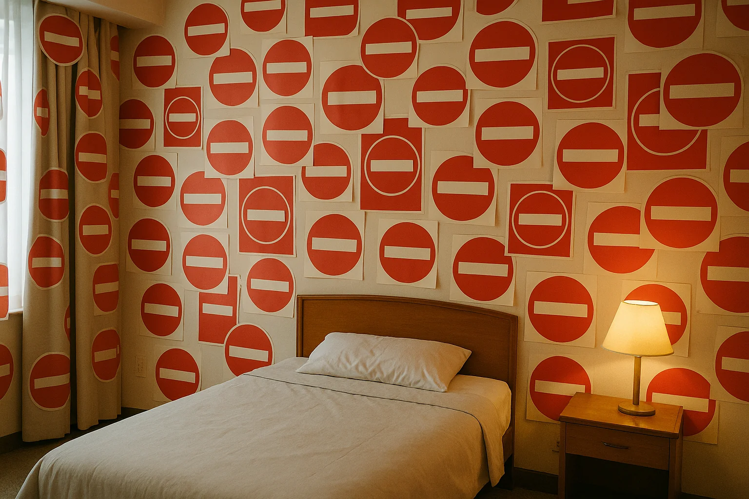 I've always thought that no entry signs look beautiful. So I want my bedroom to look like this :) picture 1 of 1