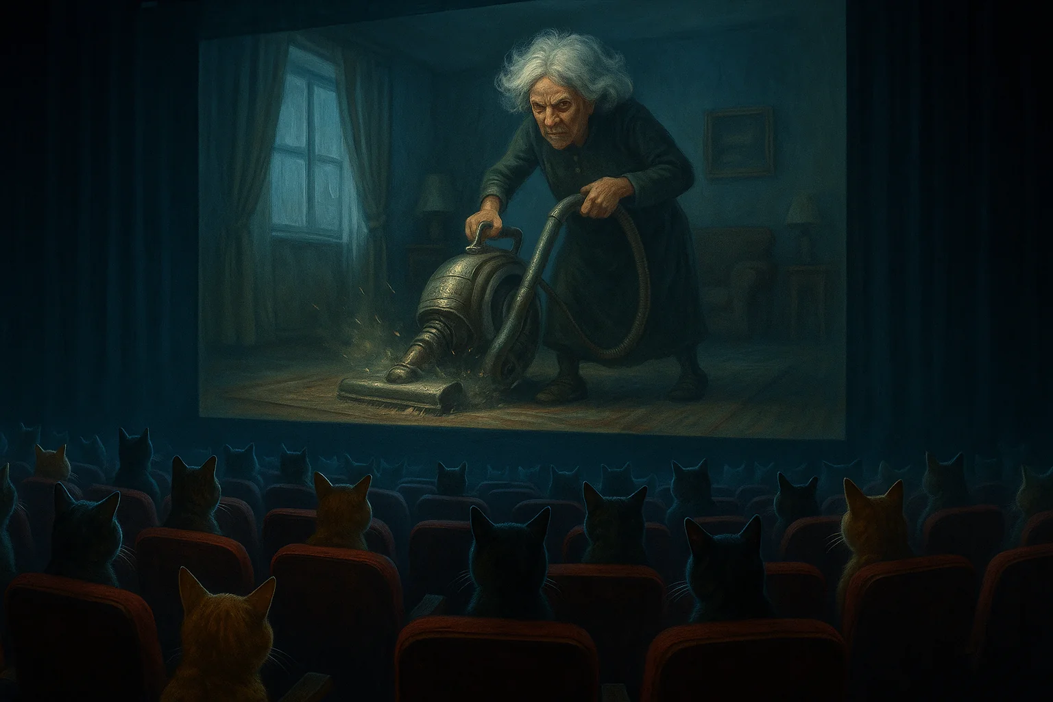 Cats Watching Horror Movie picture 1 of 1