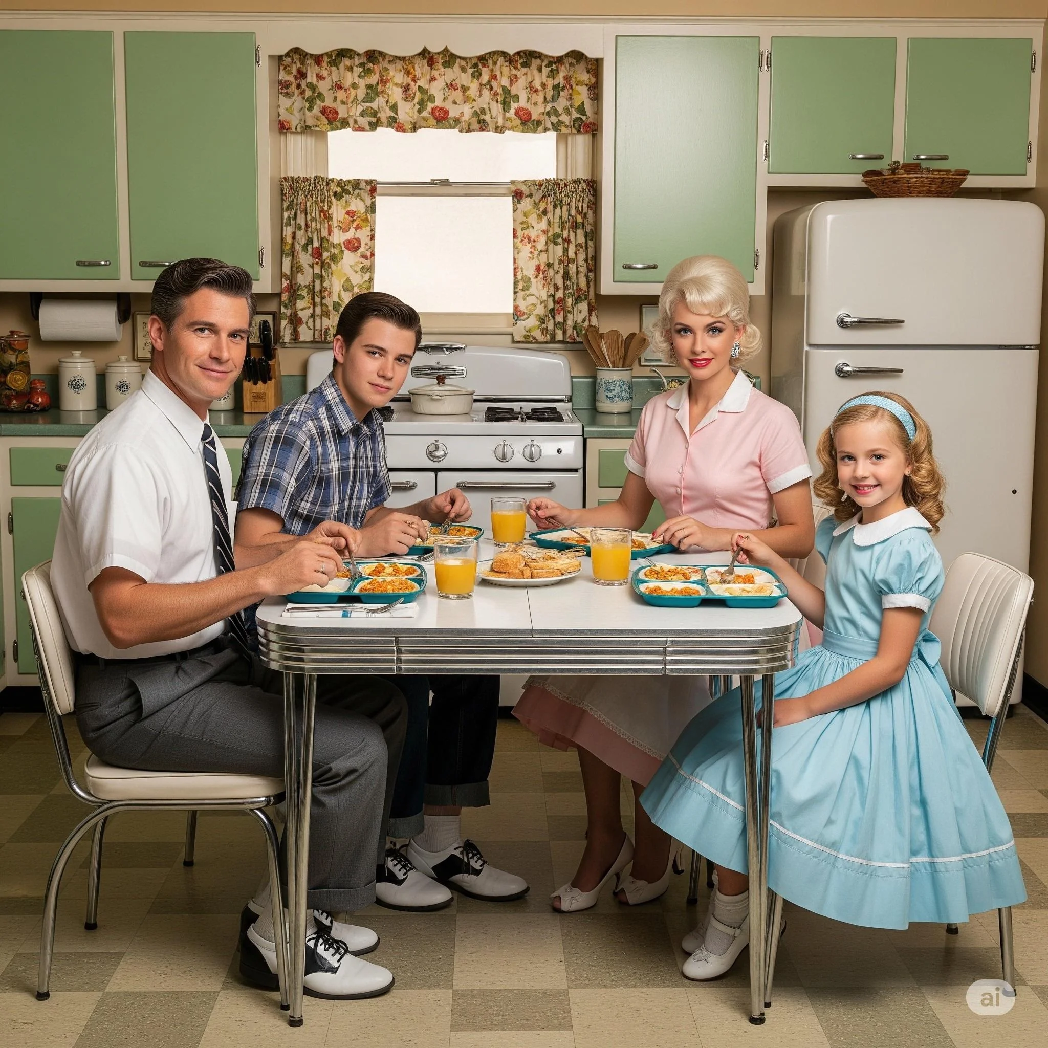 1900s-2020s Family Kitchen Scene picture 4 of 13