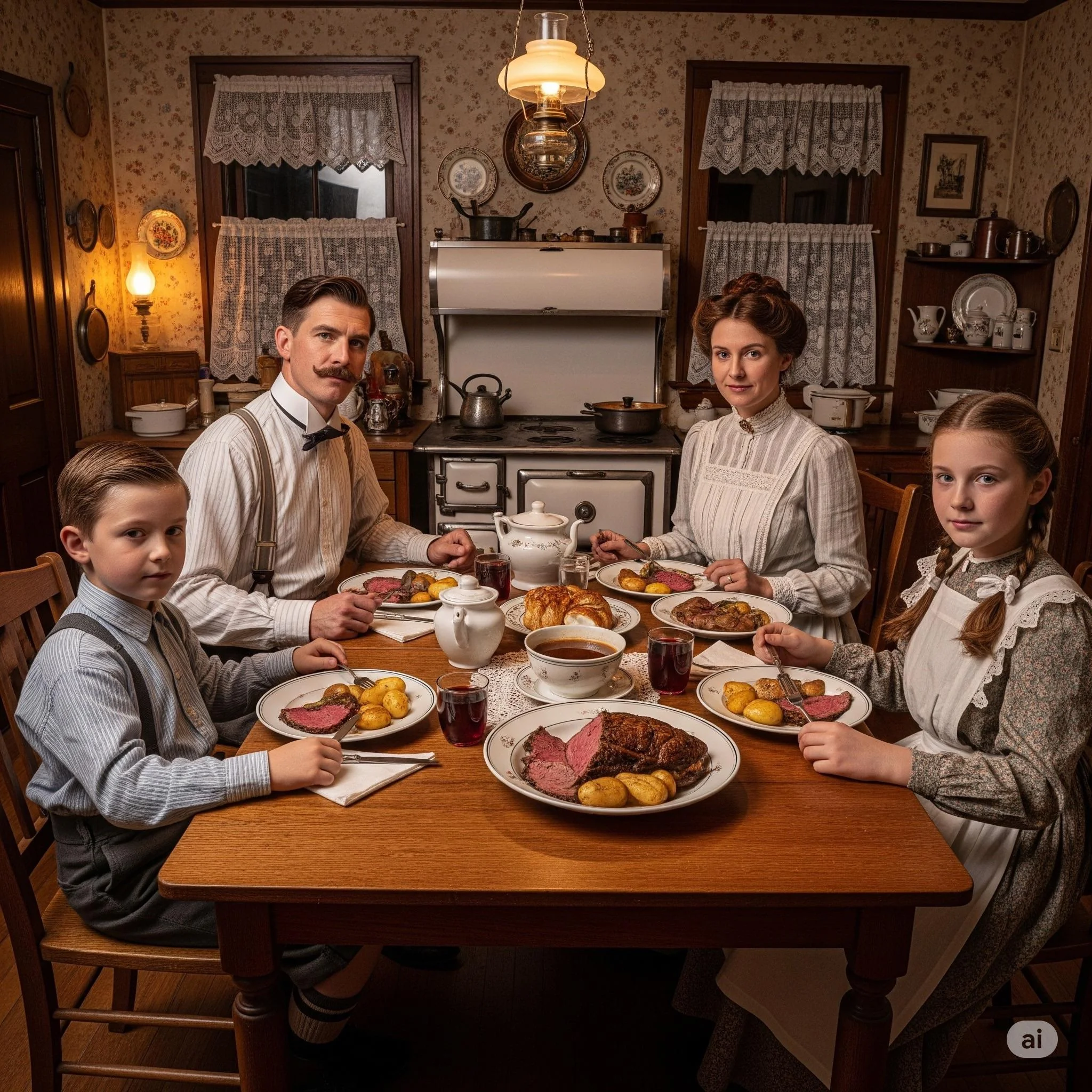 1900s-2020s Family Kitchen Scene picture 8 of 13