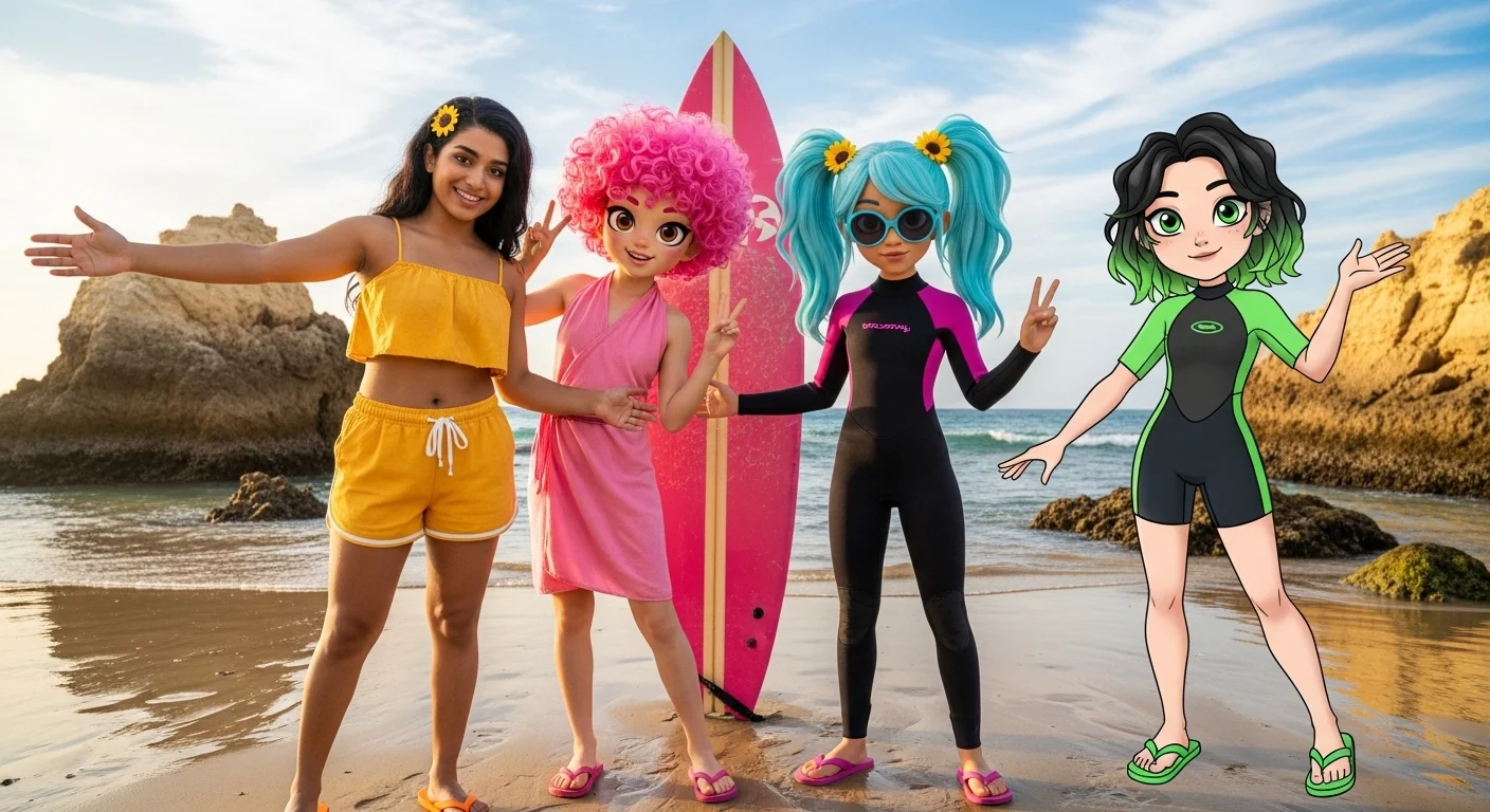 I made this set of images out of boredom, using a mix of character designs from a dress up game and a Windows 10 wallpaper (7 Images) picture 1 of 7