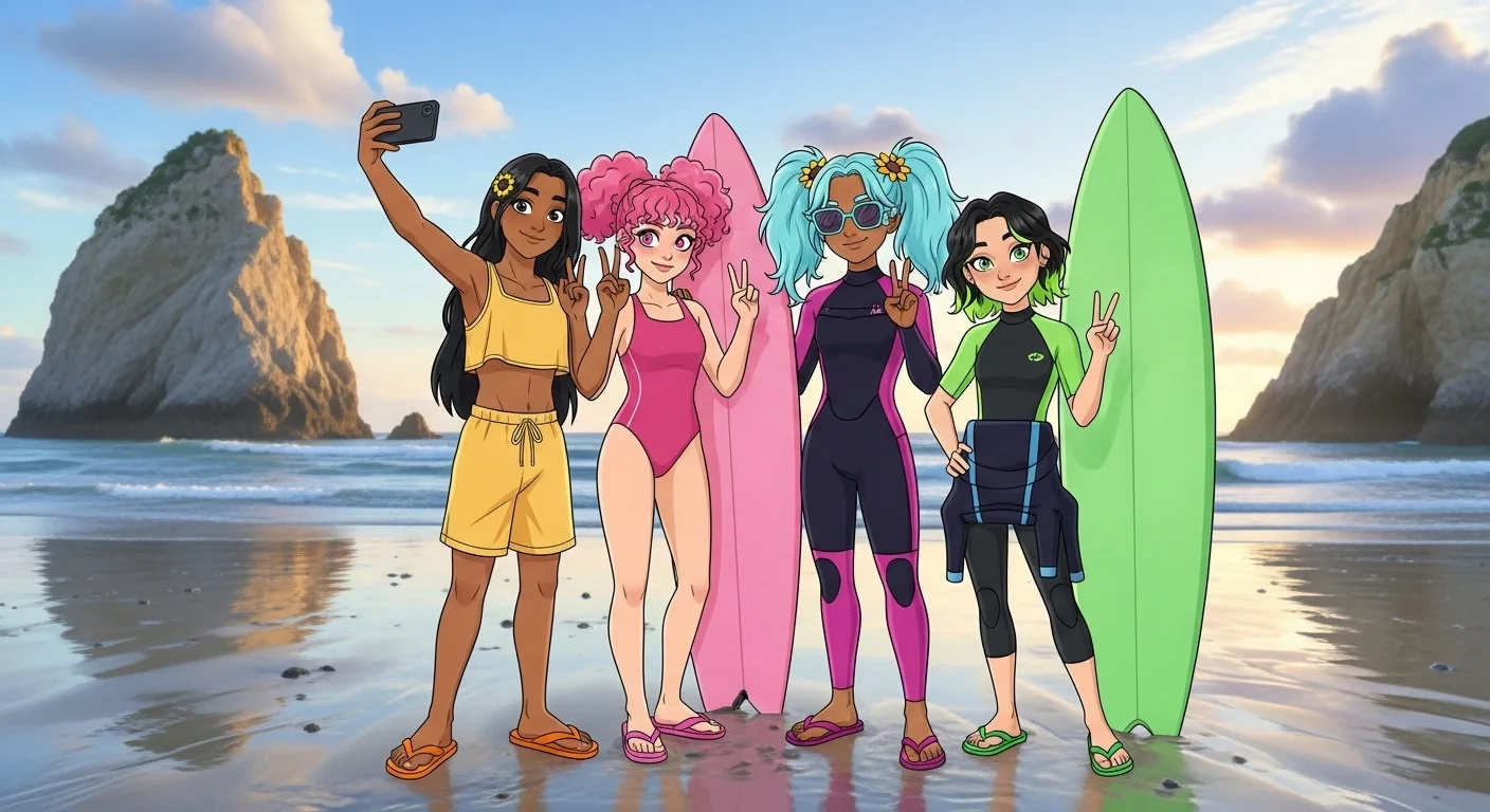 I made this set of images out of boredom, using a mix of character designs from a dress up game and a Windows 10 wallpaper (7 Images) picture 6 of 7