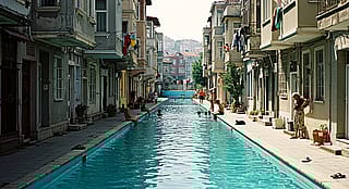 The Street Where the Middle of the Road is Completely Covered by a Pool - (My 2005 Dream Scene)'