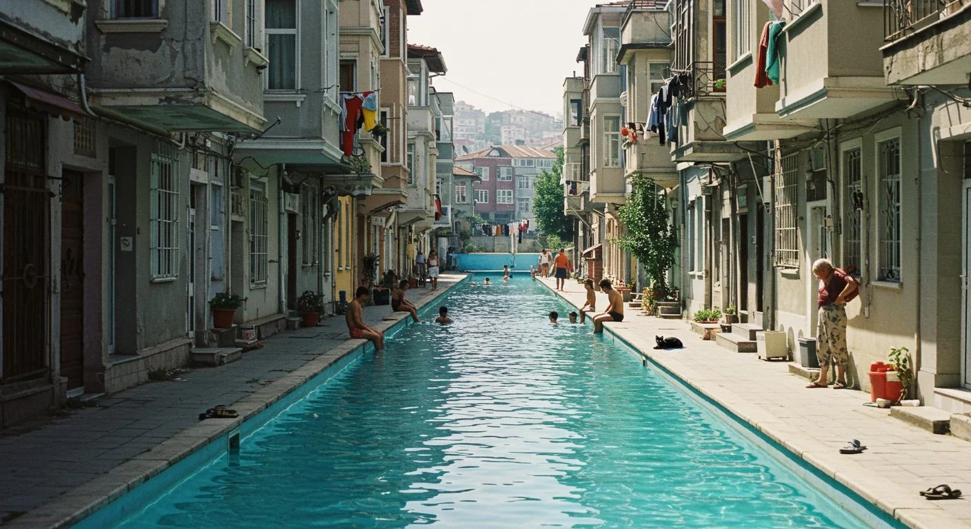 The Street Where the Middle of the Road is Completely Covered by a Pool - (My 2005 Dream Scene) picture 1 of 1