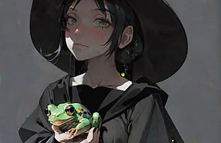 A witch and her familiar'