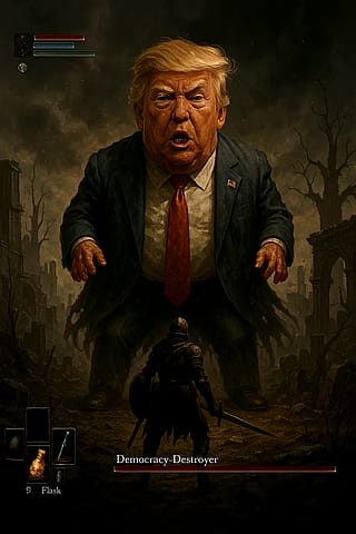 Endboss with tiny hands'