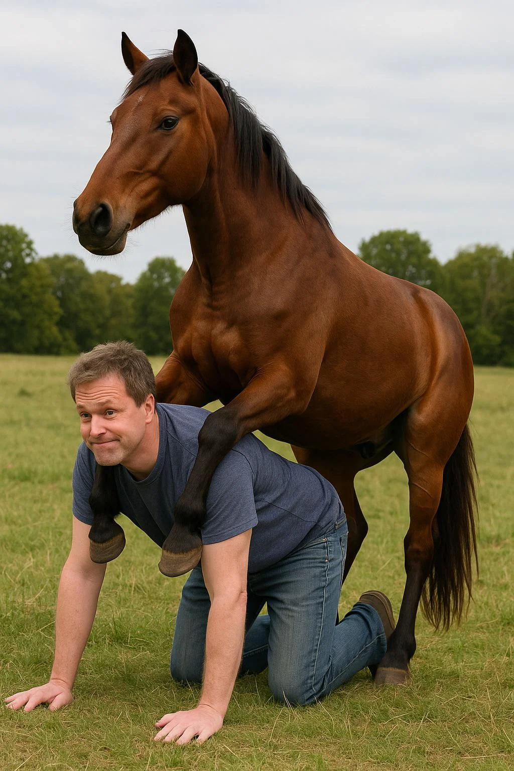 I asked for a horse riding a human and ChatGPT gave me this. picture 1 of 1