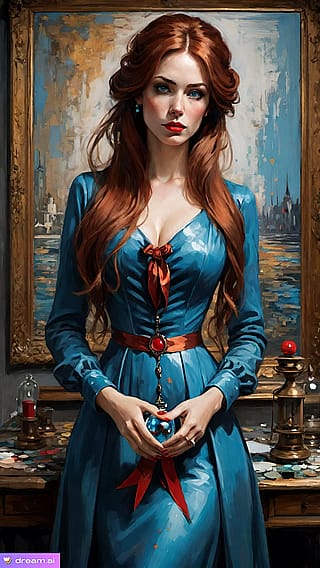 Girl with a light blue dress'
