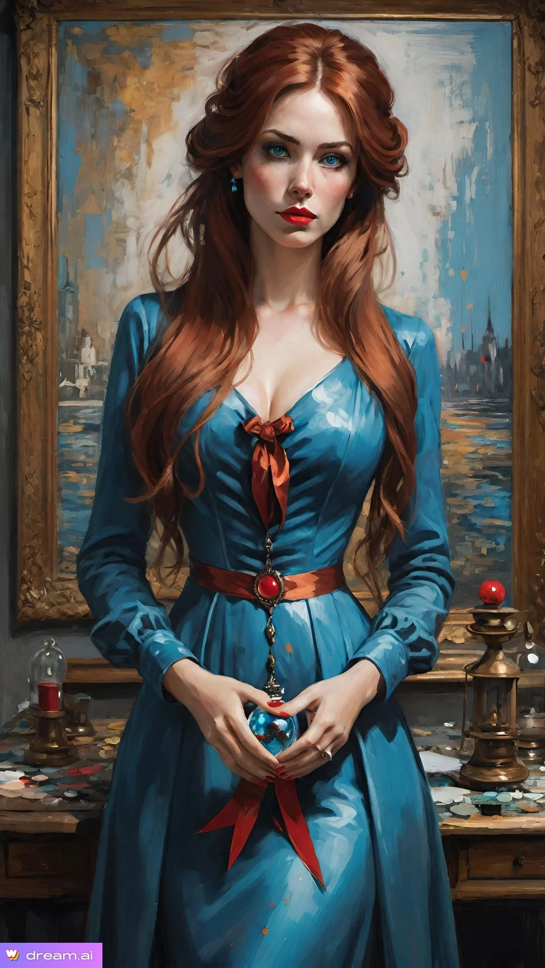 Girl with a light blue dress picture 1 of 9