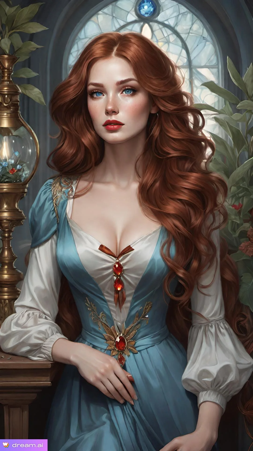 Girl with a light blue dress picture 5 of 9