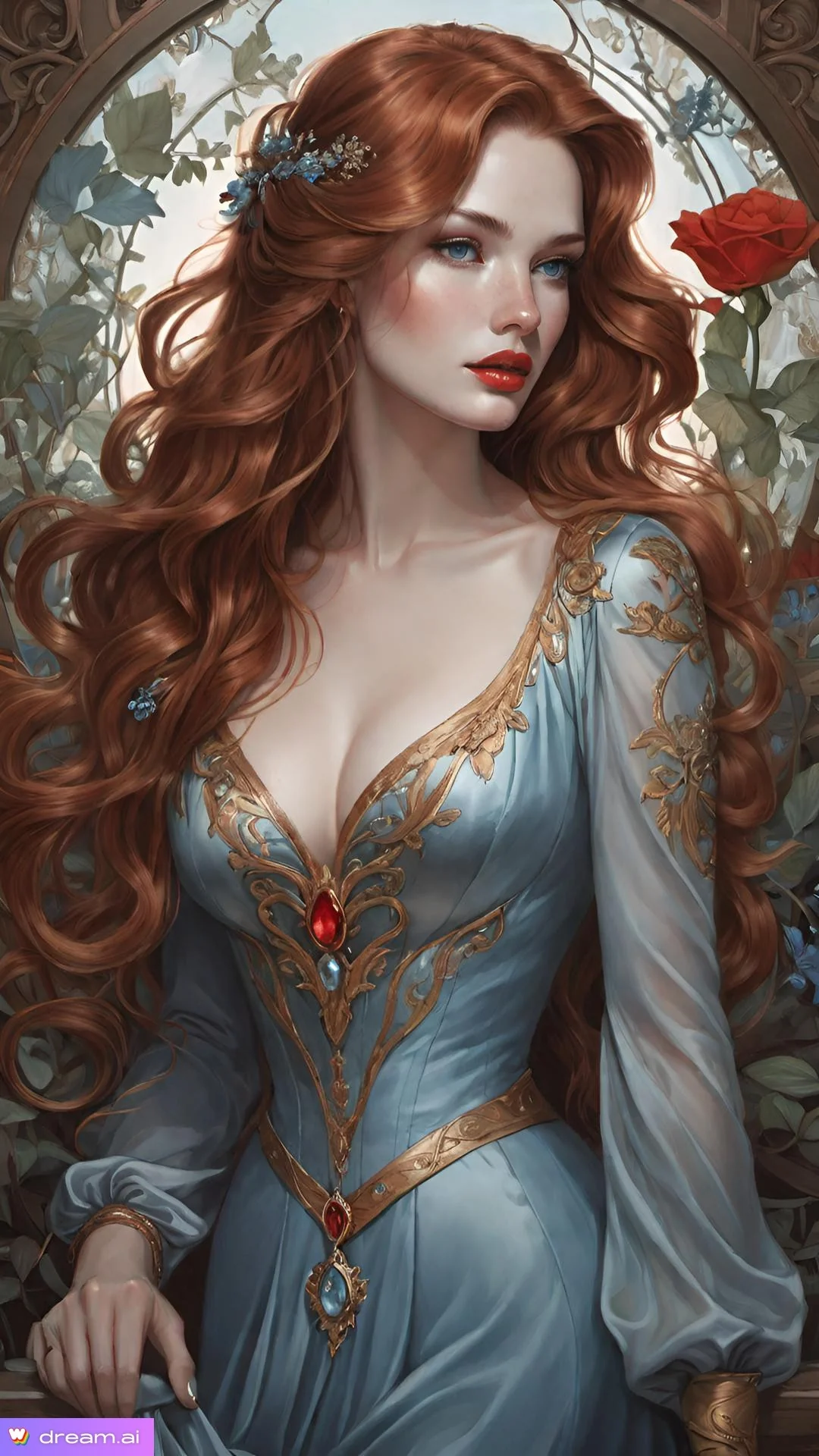 Girl with a light blue dress picture 7 of 9