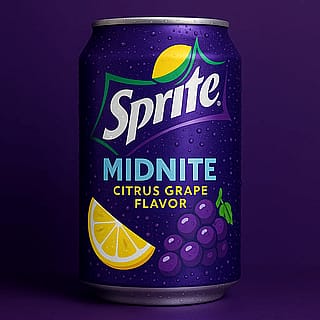 I asked ChatGPT to create Sprite Midnite, citrus grape flavor. It just sounded good in my mind.'