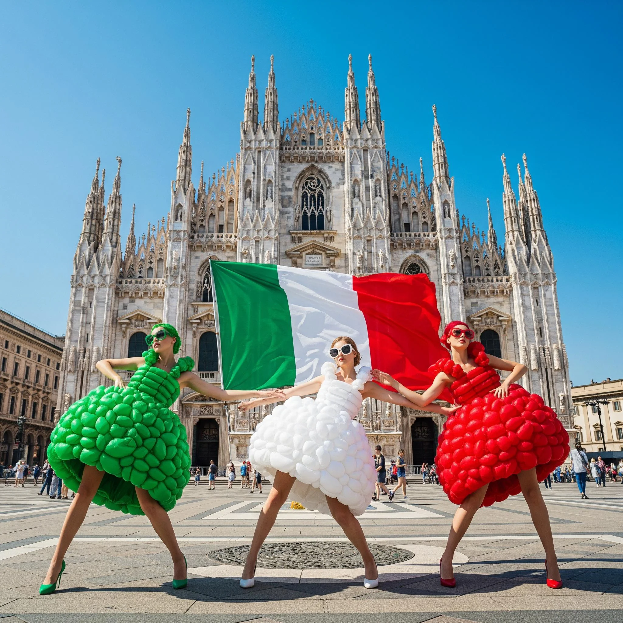 Tricolor Couture — A Living Flag in the Heart of Milan picture 1 of 1