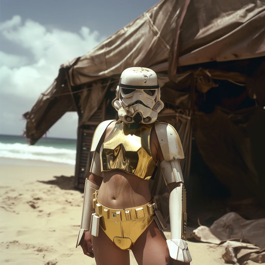 Star Wars cast in golden bikini picture 10 of 13