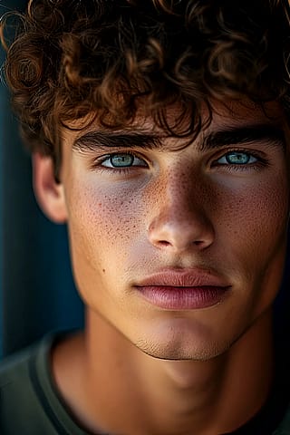 Male face close-up'