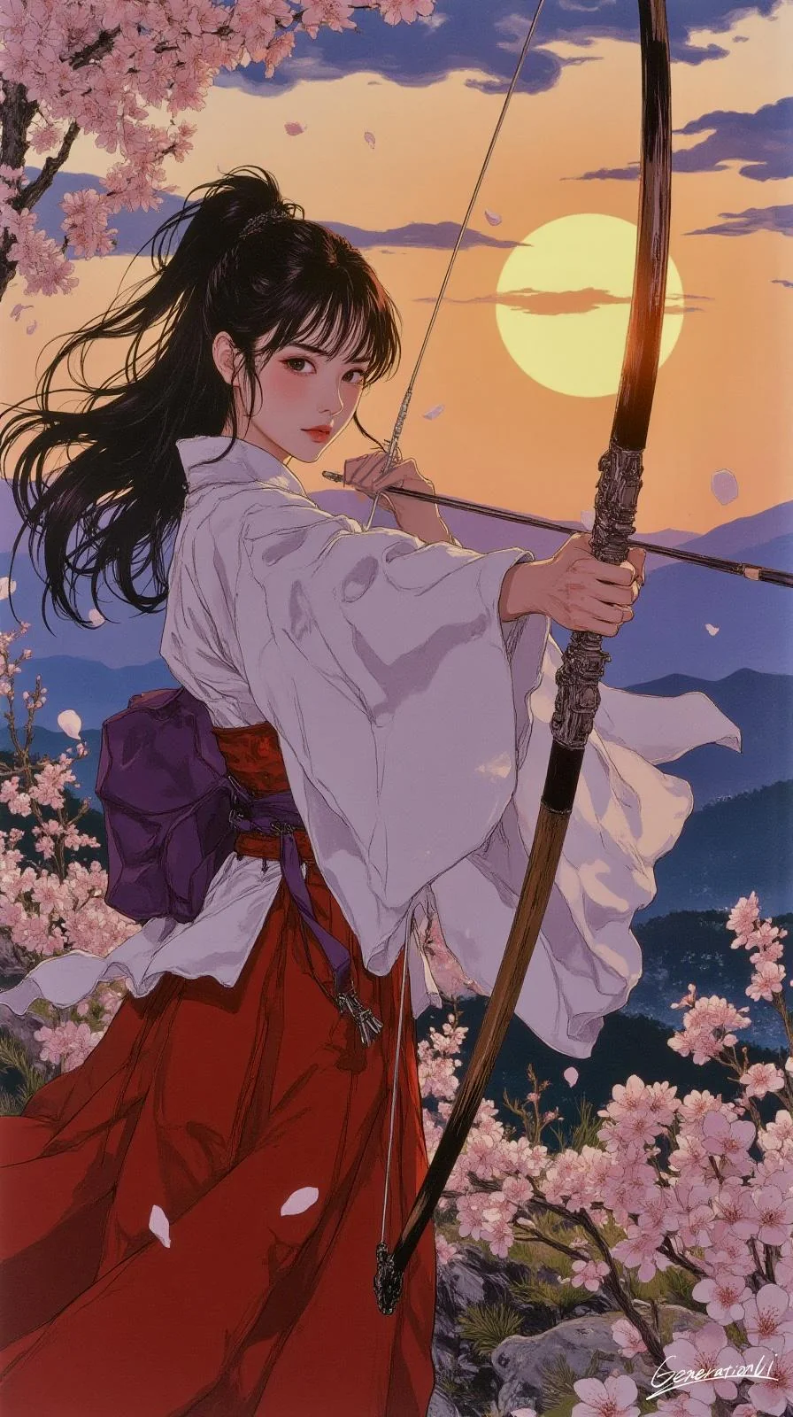 Mountain Sunset, Archer Priestess / Phone Wallpaper Archives picture 1 of 1
