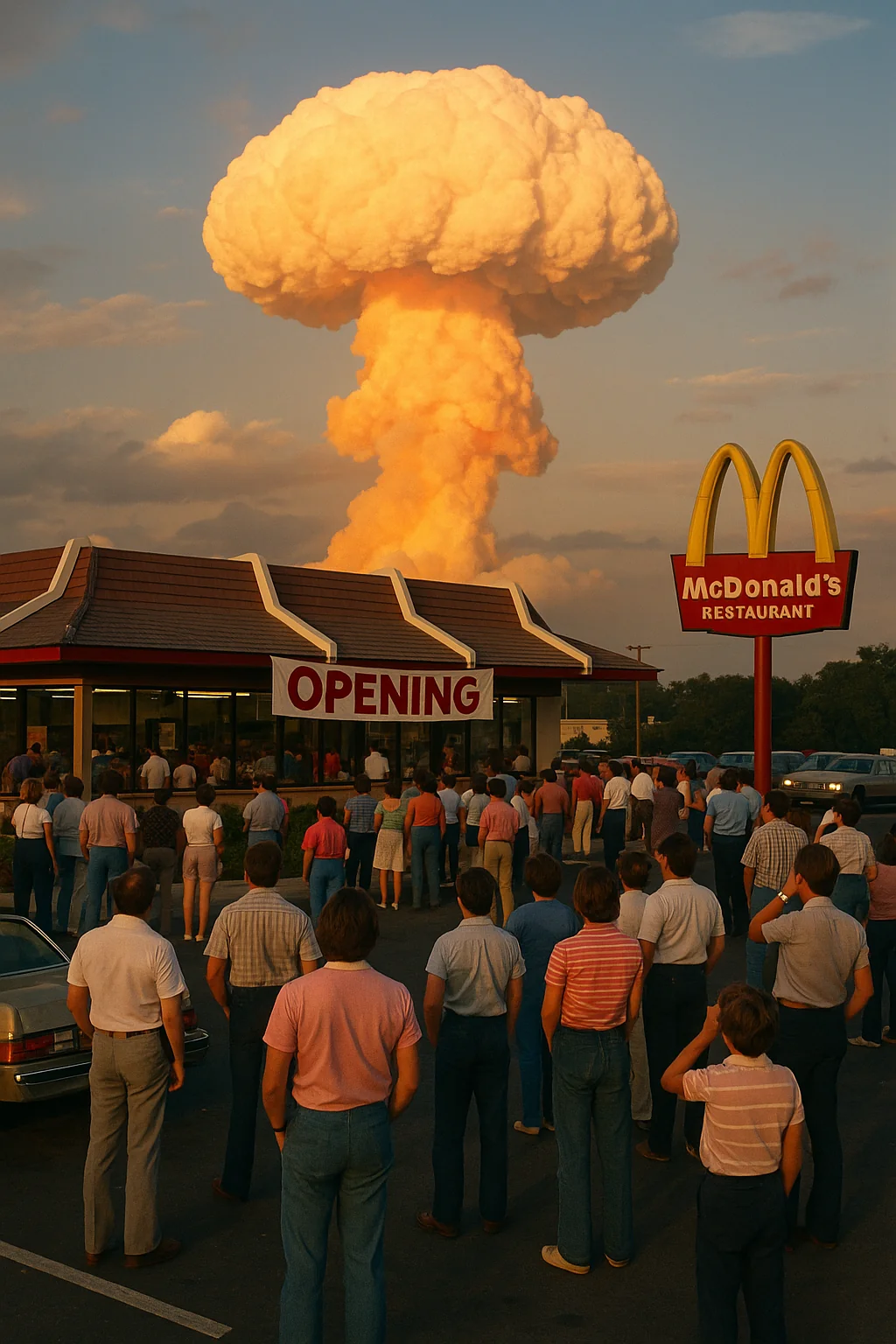 1980s McDonald's Opening with Mushroom Cloud picture 1 of 1