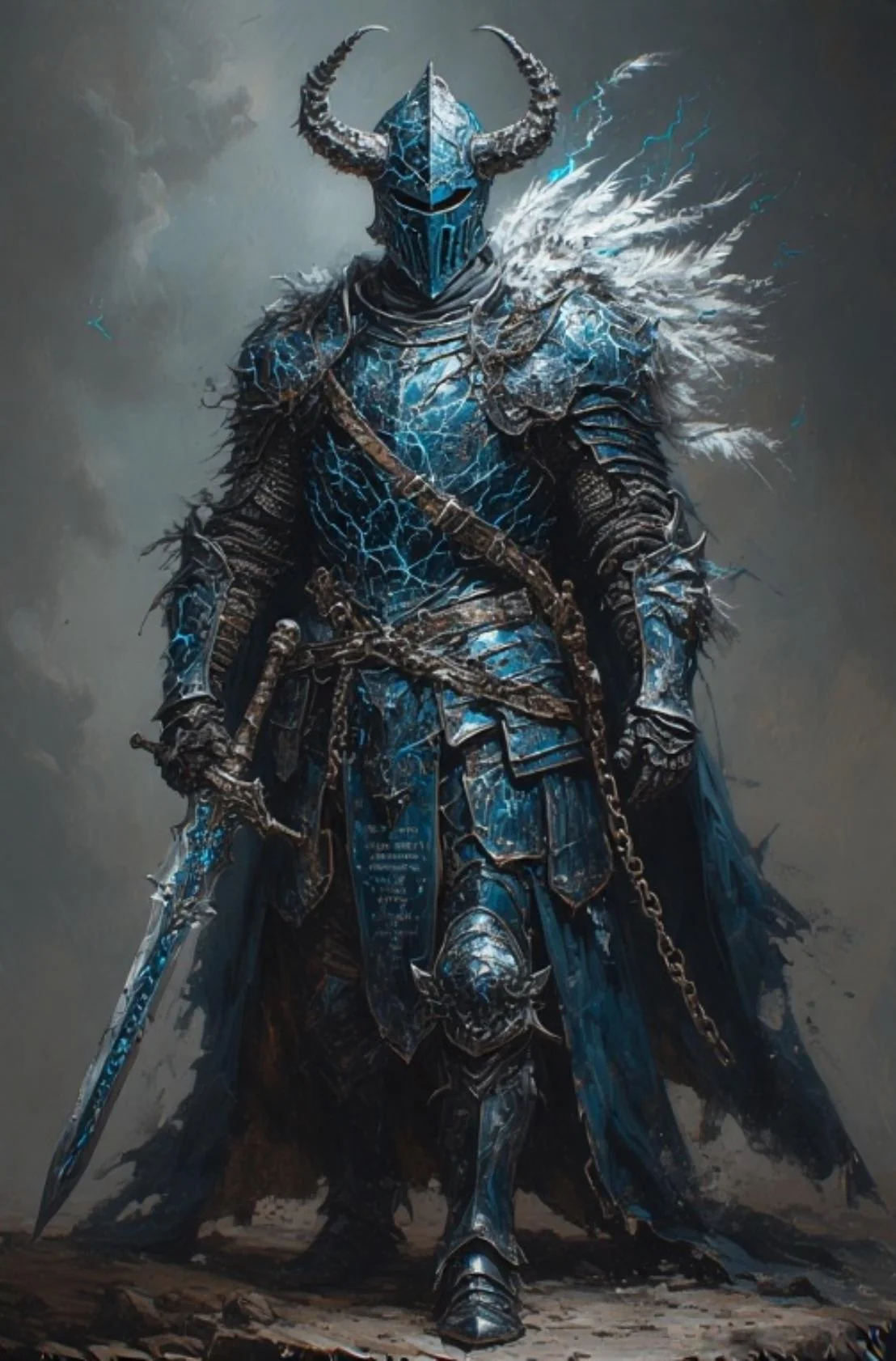 The Stormborne Saints of Shifting Shoals – Ser Joral Thane, the Thunderbound Captain, and Maris Ardentide, the Chain-Saint – lightning-wreathed legends of myth, steel, and scripture picture 1 of 2