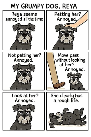 Made a comic about my dog'